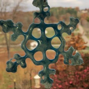 Fused glass snowman